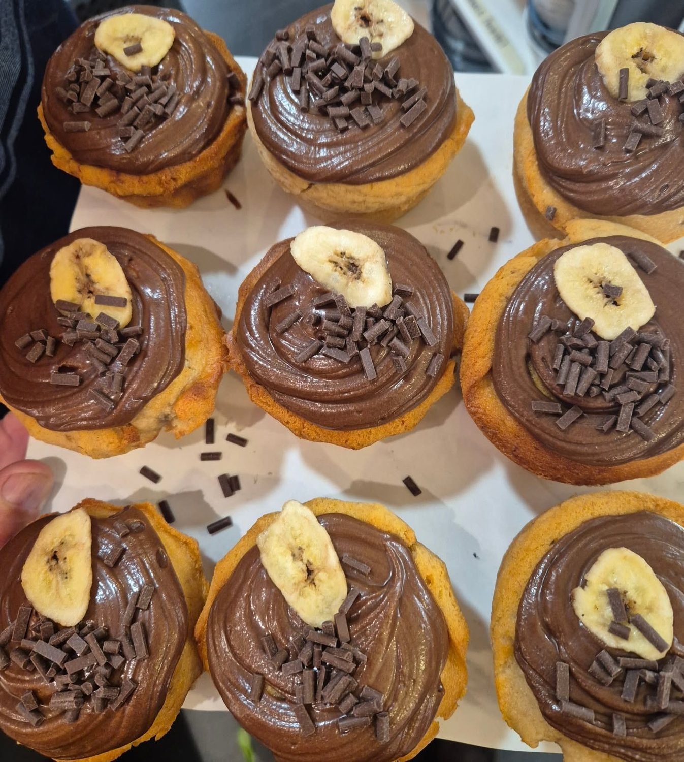 Banana and chocolate cupcakes from the cabinet